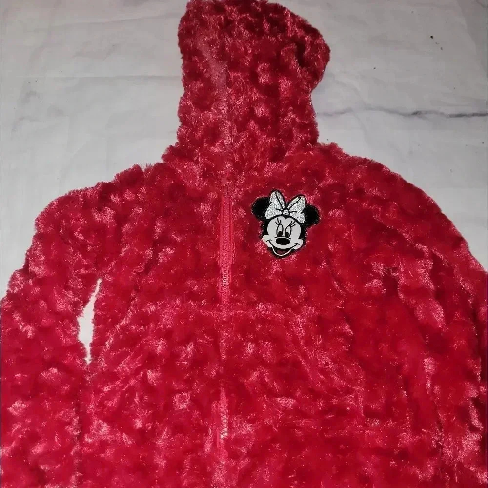 Minnie Mouse super Soft Hooded, Zip-up winter Coat, Toddler Size 3T NWT